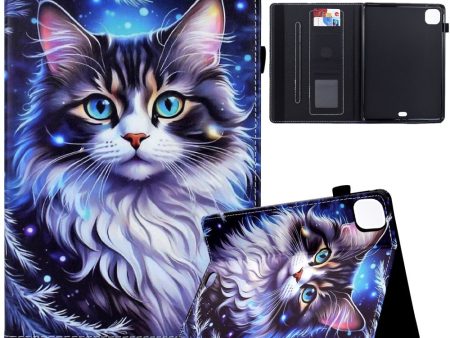 Tablet Case iPad Air 11 (2024)   iPad Pro 11 (2022)   (2020)   iPad Air (2022)   (2020) Pattern Printing Cover Card Holder - Cat Online Sale