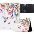 Samsung Galaxy Tab A9+ Case Pattern Printing Tablet Cover Shockproof Leather Card Holder Stand Case - Flowers And Birds on Sale