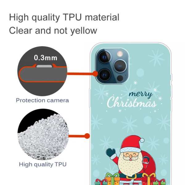 iPhone 16 Pro Max Case Christmas Pattern Printing Soft Flexible Phone Cover - Santa Gives Gift Discount