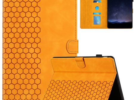 Amazon Kindle Paperwhite (2021) Case Honeycomb Printed Leather Tablet Cover with Card Slot - Yellow on Sale