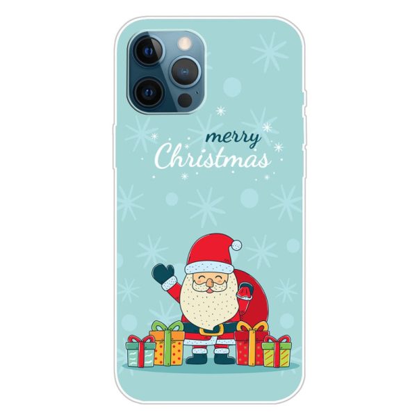 iPhone 16 Pro Max Case Christmas Pattern Printing Soft Flexible Phone Cover - Santa Gives Gift Discount