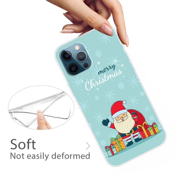 iPhone 16 Pro Max Case Christmas Pattern Printing Soft Flexible Phone Cover - Santa Gives Gift Discount