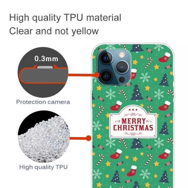 iPhone 16 Pro Max Case Christmas Pattern Printing Soft Flexible Phone Cover - Merry Christmas For Discount