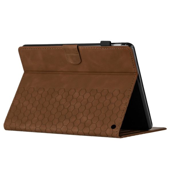 Amazon Fire HD 8 (2022)   (2020) Case Honeycomb Printed Leather Tablet Cover with Card Slot - Brown Online