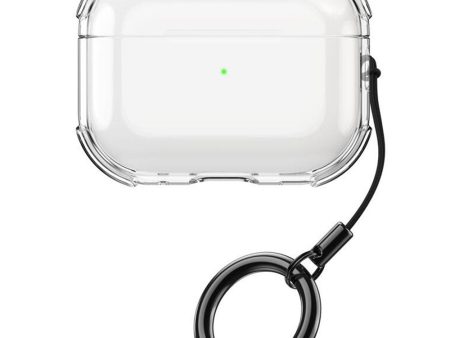 Apple AirPods Pro Case Earphone Protective Flexible Cover with Ring Strap - Transparent Online now