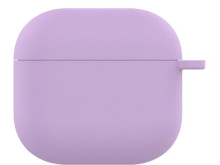 AirPods 4 Silicone Case Soft Wireless Earbud Organizer Cover Thickness 1.5mm with Carabiner - Pink Purple Discount