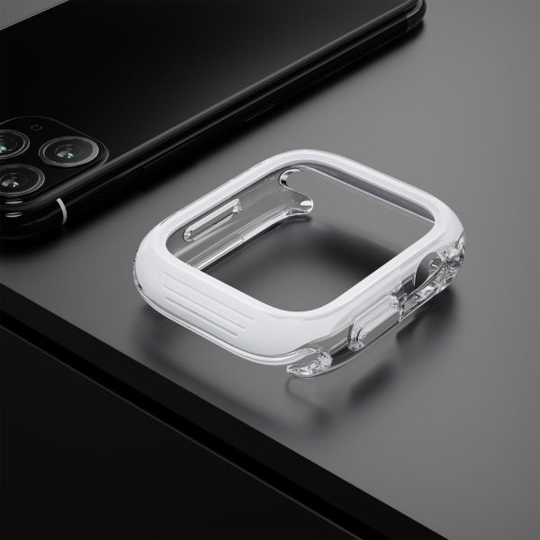 Apple Watch 7   8   9 41mm Hollow-Out Bump Resistant+Flexible Protection Cover Watch Frame Case - White For Sale