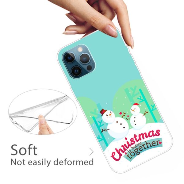 iPhone 16 Pro Max Case Christmas Pattern Printing Soft Flexible Phone Cover - Snowman For Discount