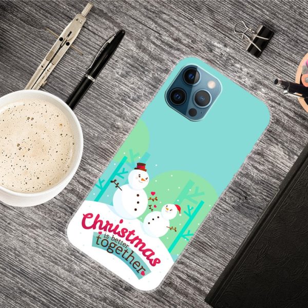 iPhone 16 Pro Max Case Christmas Pattern Printing Soft Flexible Phone Cover - Snowman For Discount