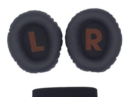 JBL Quantum 350   360 Headphone Protein Leather Ear Pads+Mini Crowbar+Head Beam Sleeve - Black Hot on Sale