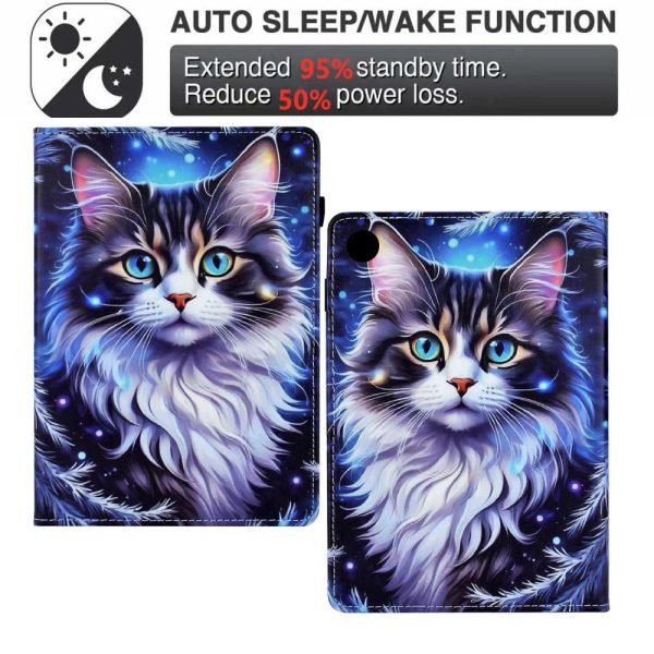 Samsung Galaxy Tab A8 10.5 (2021) X205   X200 Case Pattern Printing Tablet Cover Shockproof Leather Card Holder Stand Case - Cat Fashion