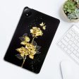 Xiaomi Redmi Pad SE 4G Flexible Case Pattern Printing Slim Tablet Protective Cover - Golden Butterfly Rose on Sale