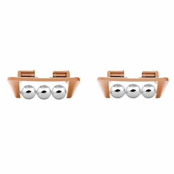 1 Pair Huawei Band 9   8 Strap Connector Beads Design DIY-styled Watch Band Metal Connection Adapter - Rose Gold Online Sale