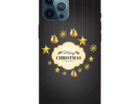 iPhone 16 Pro Max Case Christmas Pattern Printing Soft Flexible Phone Cover - Gold Decoration Sale