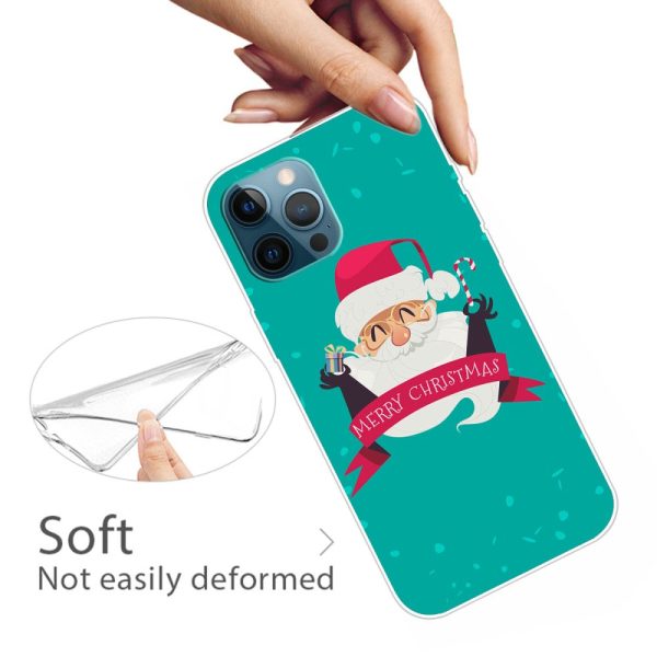 iPhone 16 Pro Max Case Christmas Pattern Printing Soft Flexible Phone Cover - Santa and Gift and Cane Fashion