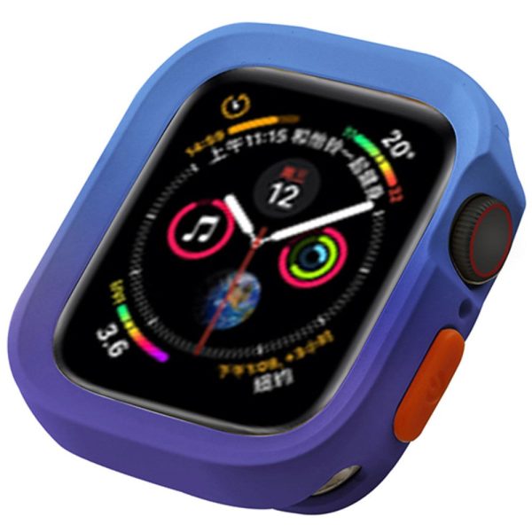 Apple Watch Series 4   5   6   SE   SE (2022) 40mm   7   8   9 41mm Dual Color Flexible Watch Case - Blue+Purple For Sale