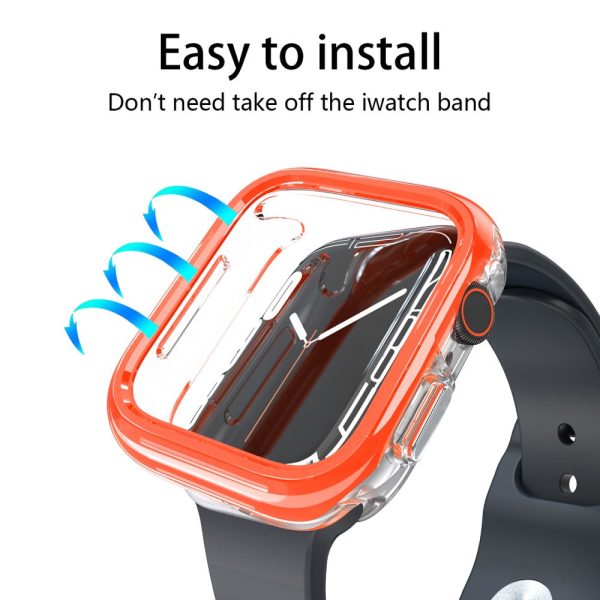 Apple Watch 7   8   9 41mm Hollow-Out Bump Resistant+Flexible Protection Cover Watch Frame Case - Orange on Sale