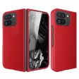 Google Pixel Fold 2 Case Litchi Texture Leather+Bump Resistant Phone Cover with Tempered Glass Film - Red Cheap