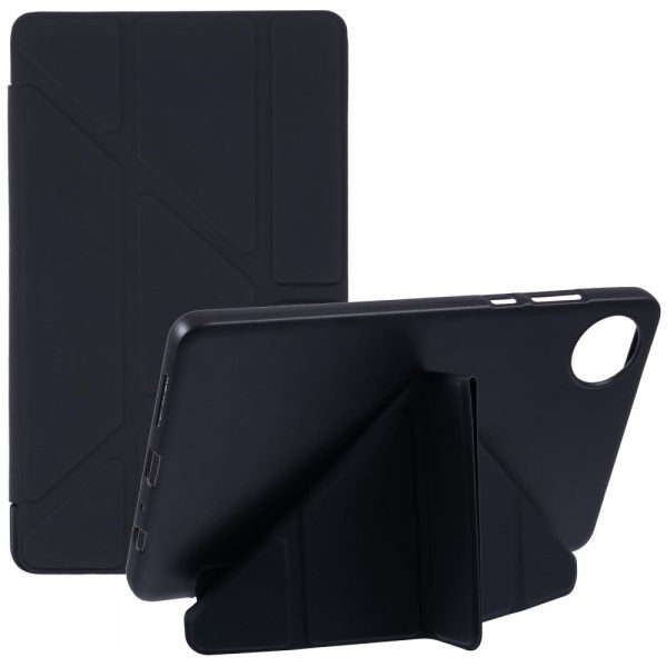 Xiaomi Redmi Pad SE 4G 8.7 inch Case Vegan Leather+Silicone Origami Stand Protective Cover - Black on Sale