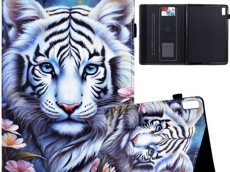 Lenovo Tab M9 TB-310FU Case Pattern Printing Tablet Cover Shockproof Leather Card Holder Stand Case - Tiger Sale