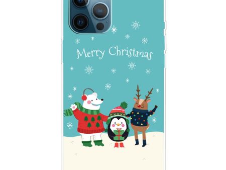 iPhone 16 Pro Max Case Christmas Pattern Printing Soft Flexible Phone Cover - Snowfield Friends For Cheap