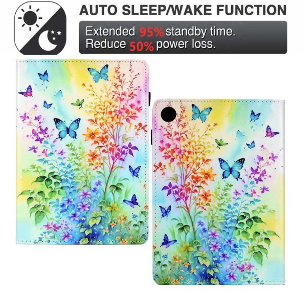 Samsung Galaxy Tab A8 10.5 (2021) X205   X200 Case Pattern Printing Tablet Cover Shockproof Leather Card Holder Stand Case - Flowers And Butterflies For Cheap