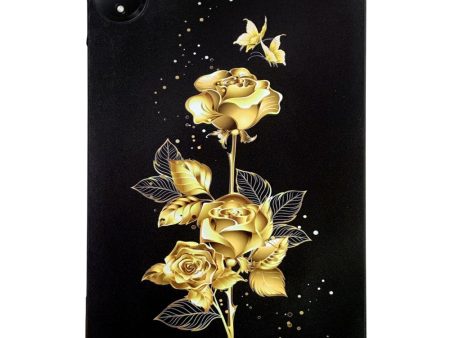 Xiaomi Redmi Pad SE 4G Flexible Case Pattern Printing Slim Tablet Protective Cover - Golden Butterfly Rose on Sale