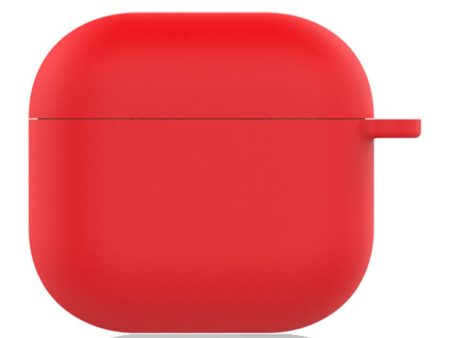 AirPods 4 Silicone Case Soft Wireless Earbud Organizer Cover Thickness 1.5mm with Carabiner - Red Online Sale