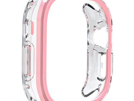 Apple Watch 7   8   9 41mm Hollow-Out Bump Resistant+Flexible Protection Cover Watch Frame Case - Pink Cheap