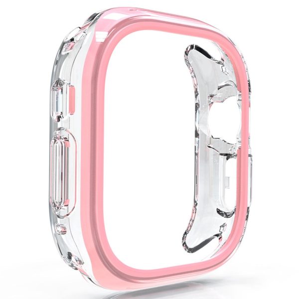 Apple Watch 7   8   9 41mm Hollow-Out Bump Resistant+Flexible Protection Cover Watch Frame Case - Pink Cheap