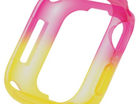 Apple Watch Series 4   5   6   SE   SE (2022) 40mm   7   8   9 41mm Dual Color Translucent Matte Flexible Watch Case - Pink+Yellow Online