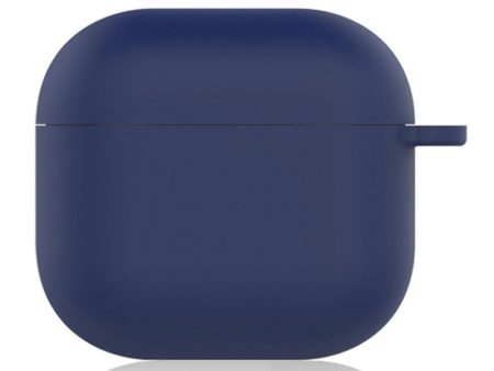 AirPods 4 Silicone Case Soft Wireless Earbud Organizer Cover Thickness 1.5mm with Carabiner - Dark Blue Supply