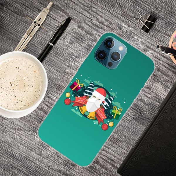 iPhone 16 Pro Max Case Christmas Pattern Printing Soft Flexible Phone Cover - Santa and Bell Online now