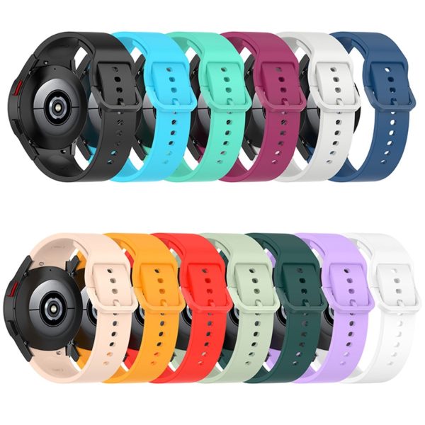 20mm silicone watch strap with color buckle for Samsung Watch - Black Supply