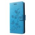 Huawei P30 Lite imprint butterfly flower leather flip case - Blue Discount