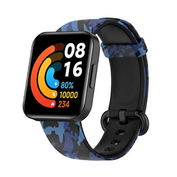 Xiaomi Redmi Watch 2 Lite cool pattern silicone watch strap - Camouflage Blue Hot on Sale