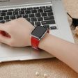 Apple Watch (41mm) top layer cowhide genuine leather watch strap - Red on Sale