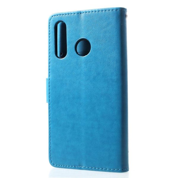 Huawei P30 Lite imprint butterfly flower leather flip case - Blue Discount