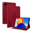 Xiaomi Redmi Pad SE 4G 8.7 inch Case Butterfly Flower Imprint Vegan Leather Tablet Cover with Card Slots - Red Hot on Sale