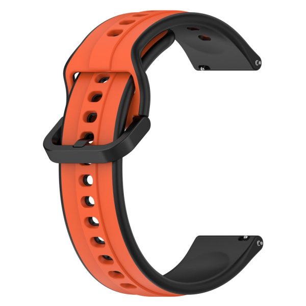 22mm Universal dual color silicone strap - Orange   Black Online