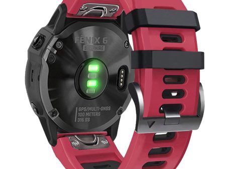 22mm silicone strap for Amazfit   Garmin and Coros watch - Red   Black For Sale