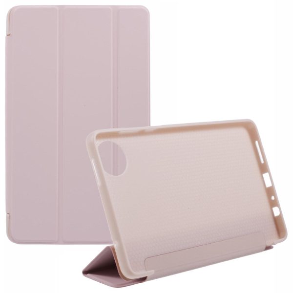 Xiaomi Redmi Pad SE 4G 8.7 inch Case Vegan Leather+Silicone Tri-Fold Stand Tablet Cover - Pink on Sale