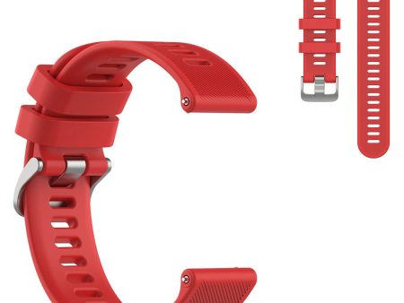 20mm twill texture silicone watch strap for Garmin Forerunner 158   55 - Red Sale