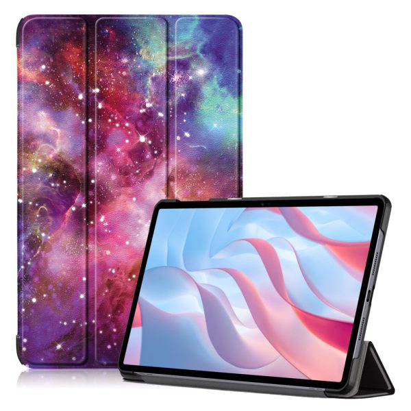 Vegan Leather Tablet Case Honor Pad X9   Pad X8 Pro , Pattern Printing Trifold Stand Folio Protective Cover - Milky Way Online now