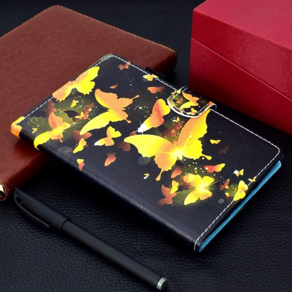 Lenovo Tab M10 cool pattern leather flip case - Gold Butterflies Online