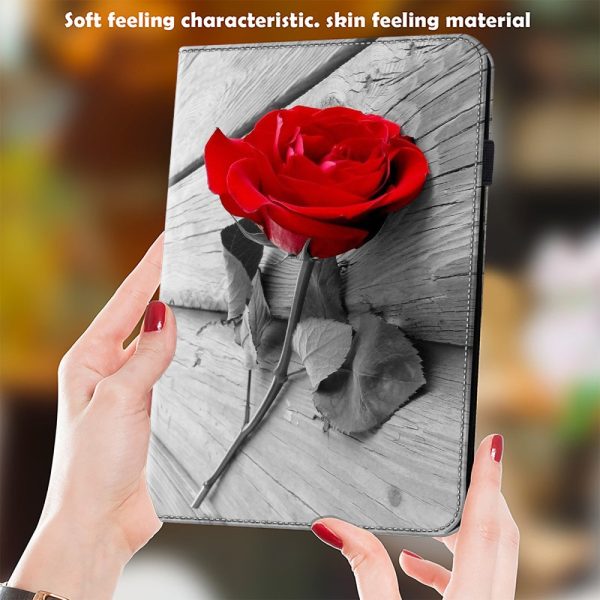 Xiaomi Redmi Pad Pro Case Pattern Printed Leather Tablet Cover with Card Slot - Rose on Sale