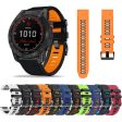 26mm silicone strap for Garmin and Coros watch - Black   Yellow Online Hot Sale