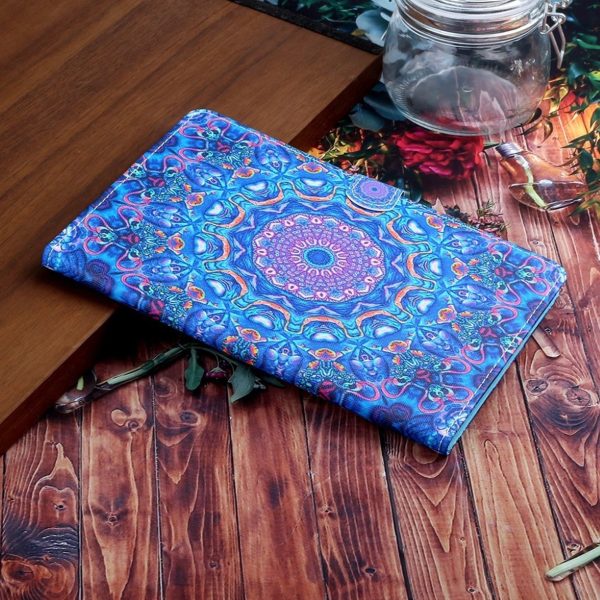 iPad 10.2 (2019) trendy patterned leather flip case - Purple Kaleidoscope Supply