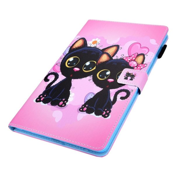 Samsung Galaxy Tab A7 10.4 (2020) bright patterned leather flip case - Black Cats Cheap