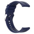 20mm Universal adjustable silicone watch strap - Silver Steel Buckle   Midnight Blue For Cheap